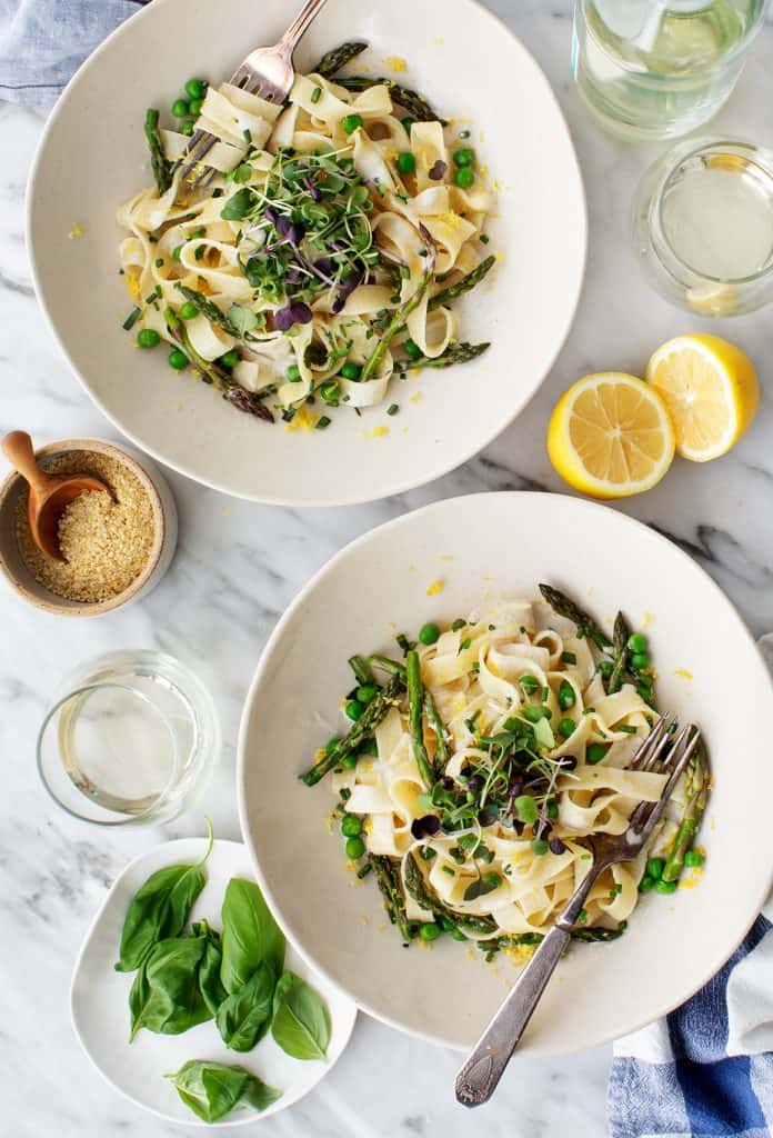 Tagliatelle with Asparagus & Peas