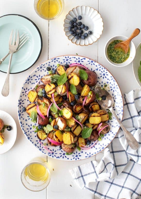 Grilled Potato Salad with Scallion Vinaigrette