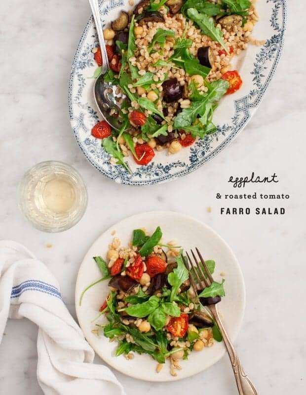 Eggplant & Roasted Tomato Farro Salad